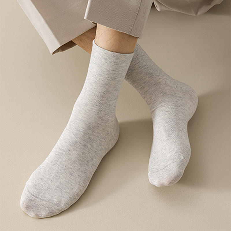 Chaussettes courtes respirantes de couleur unie grande taille (5 paires)