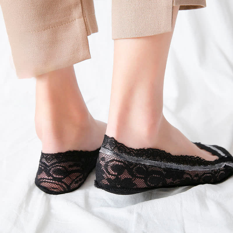 Chaussettes invisibles en dentelle grande taille (6 paires)