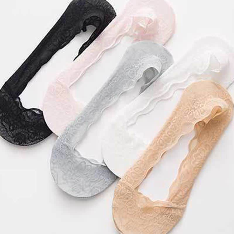 Chaussettes invisibles en dentelle grande taille (5 paires)