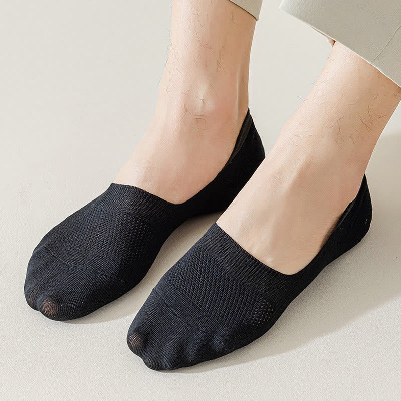 Chaussettes invisibles respirantes en maille grande taille (5 paires)