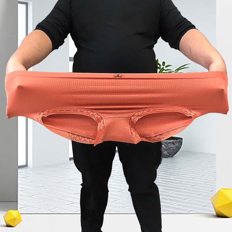 Culotte taille haute respirante en dentelle grande taille (5 paires)