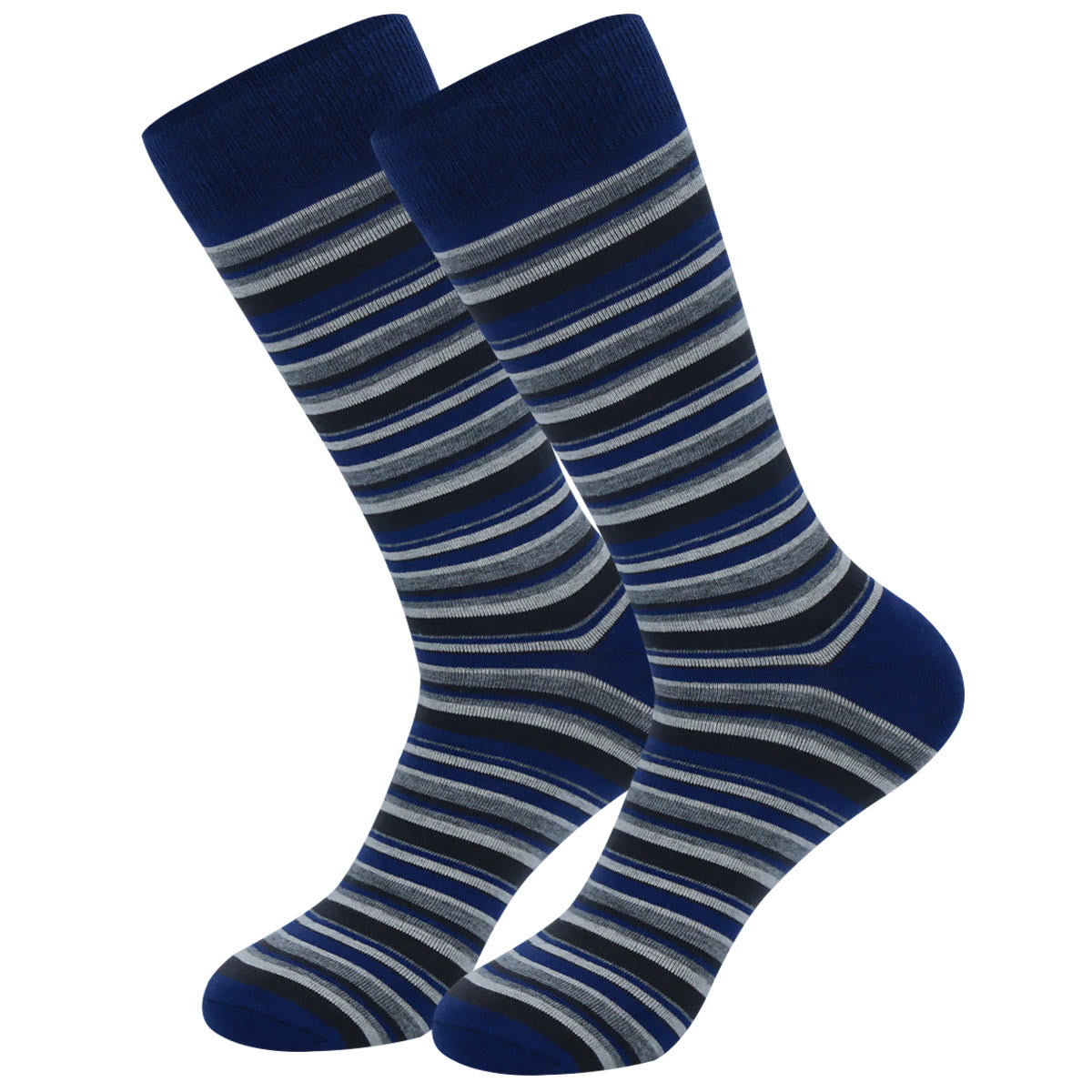 Chaussettes ras du cou à rayures patchwork grande taille (5 paires)