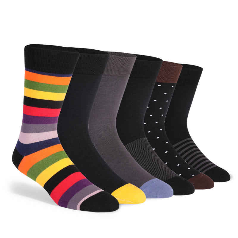 Chaussettes à rayures colorées grande taille (6 paires)