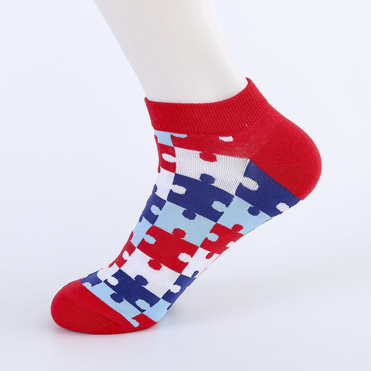Chaussettes puzzle cheville (5 paires) - image 5