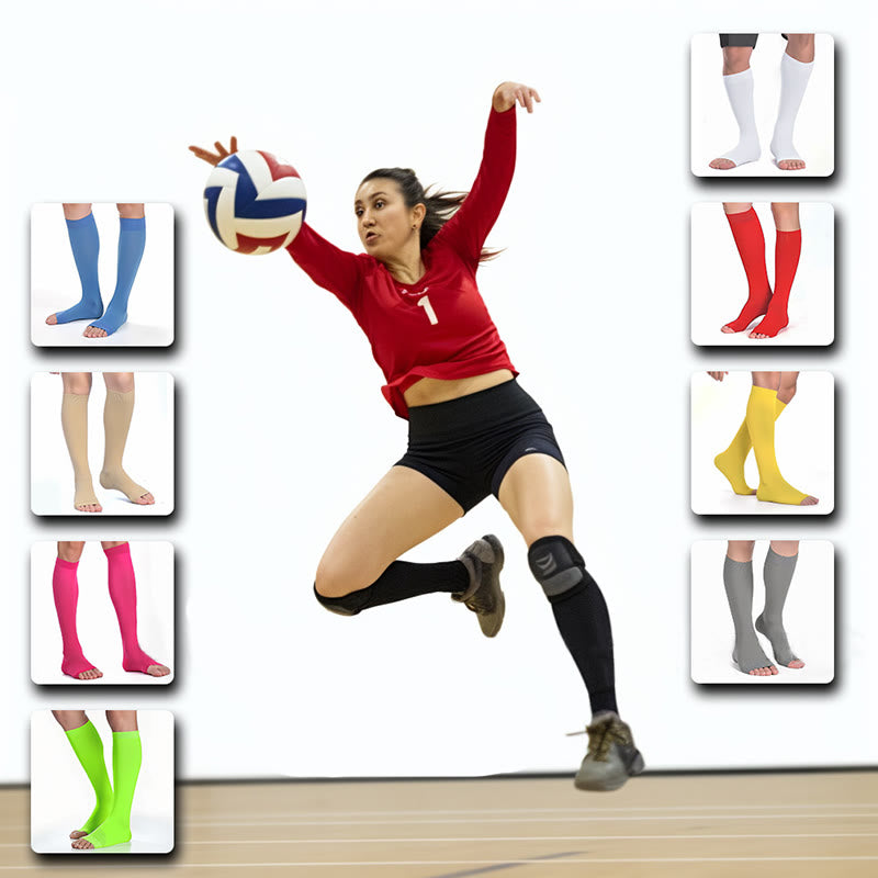 Chaussettes de compression à bout ouvert multicolores grande taille - image 3