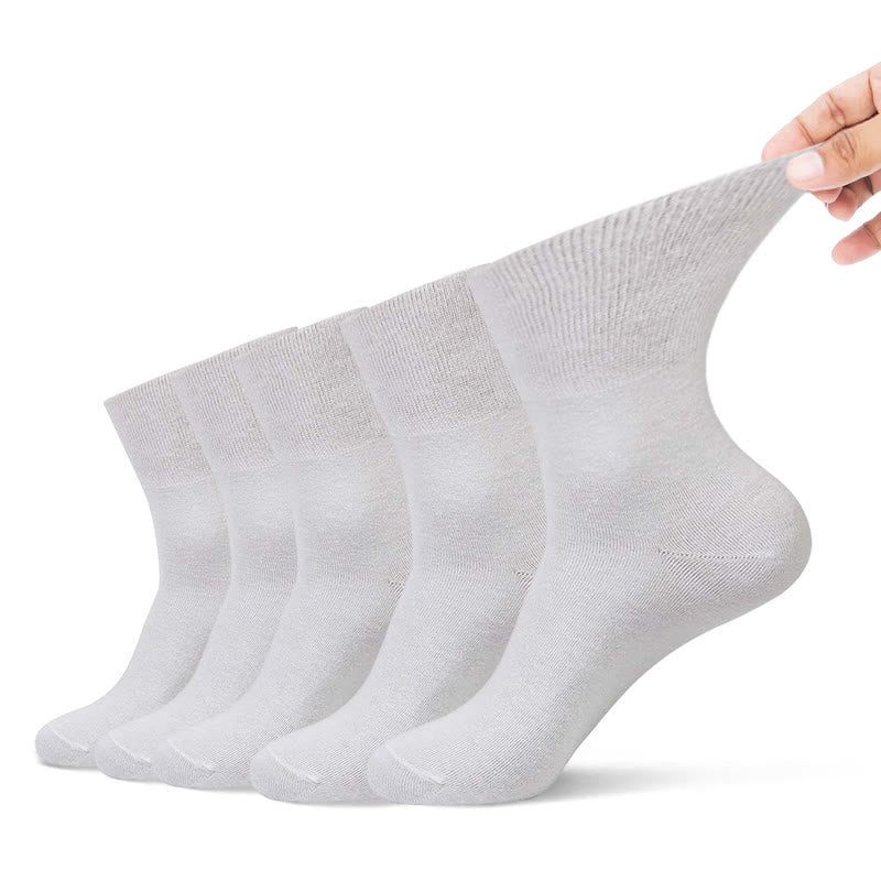 Chaussettes quart de cercle non serrées (5 paires) - 44-48 - Blanc - image 9
