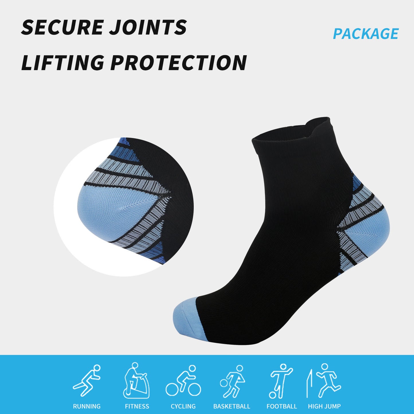 Chaussettes de compression élastiques pour le sport (7 paires)