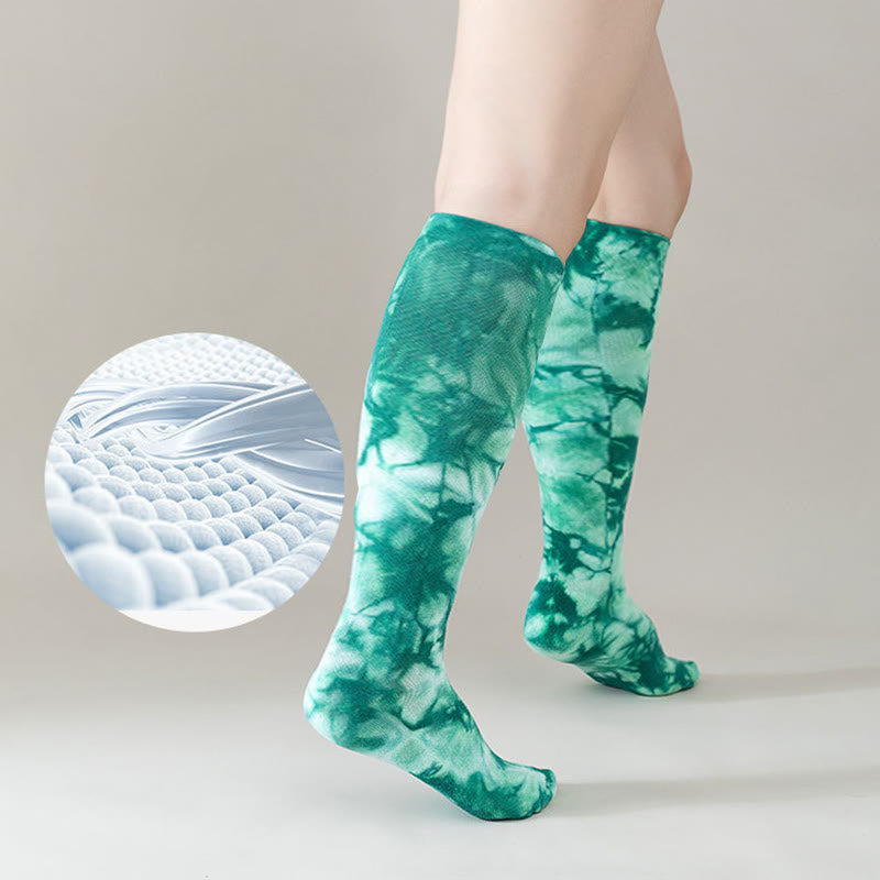 Chaussettes de sport à compression hautes Tie Dye