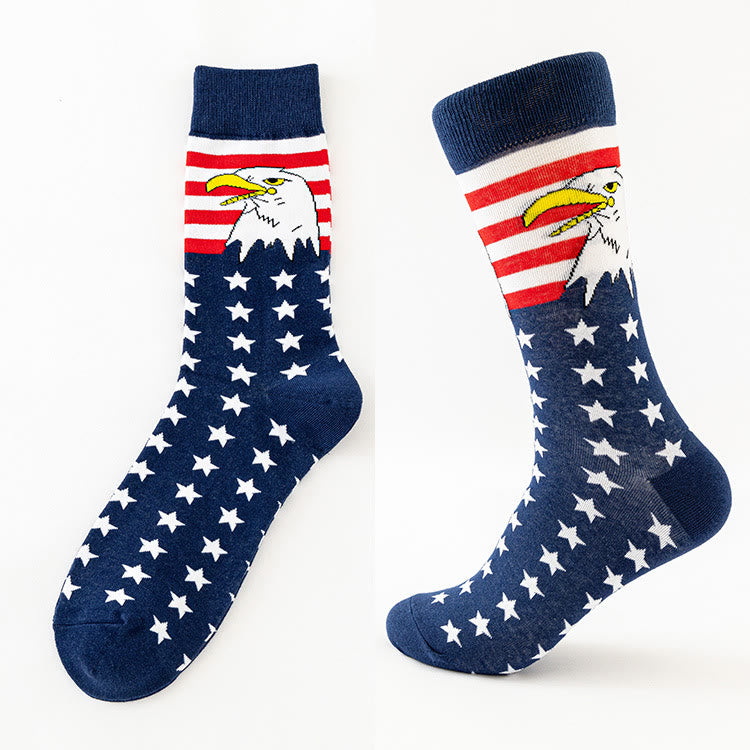Chaussettes mi-mollet USA Stars Stripes grande taille (6 paires)