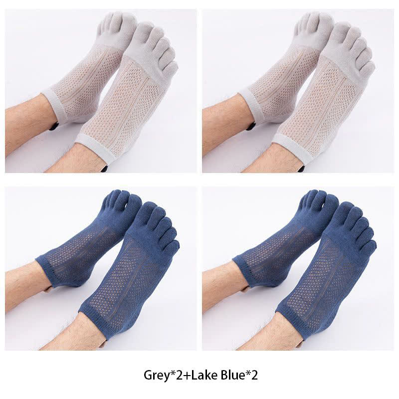 Chaussettes d'alignement en coton à cinq orteils grande taille (4 paires)
