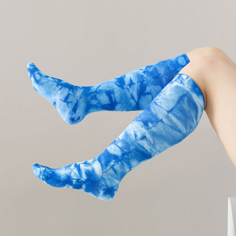 Chaussettes de sport à compression hautes Tie Dye
