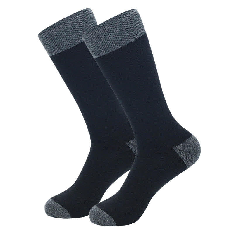 Chaussettes mi-mollet à rayures grises grande taille (5 paires)