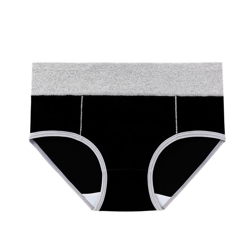 Culotte antibactérienne taille haute en coton grande taille (5 paires)