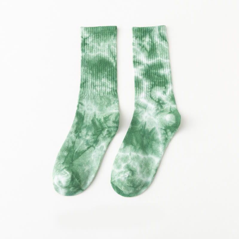 Chaussettes mi-mollet tie-dye grande taille (5 paires)