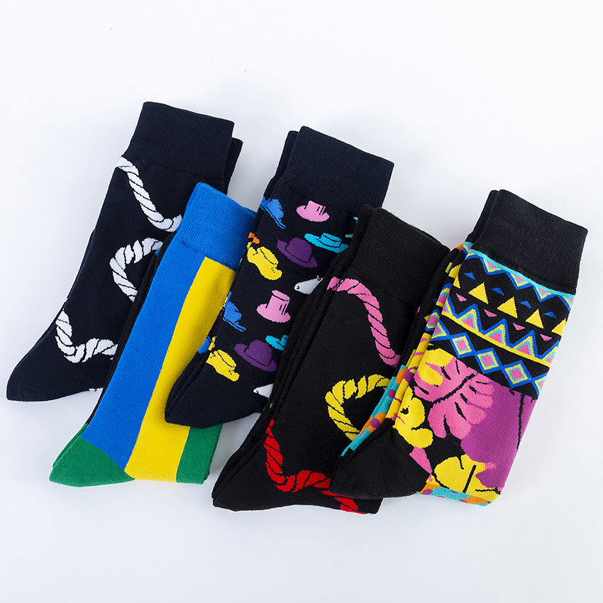 Chaussettes à motifs abstraits grande taille (5 paires)