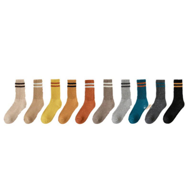 Chaussettes rayées chaudes en laine (5 paires) - Multicolore (10 paires) - EU36-44 (US3-10) - image 14