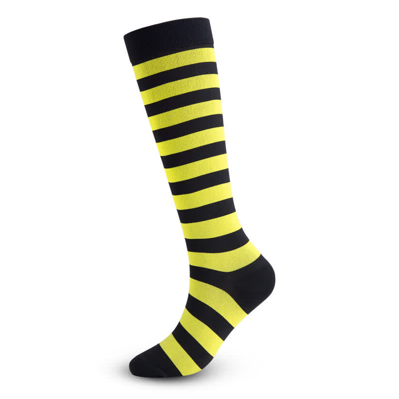 Chaussettes de compression à rayures colorées (3 paires)