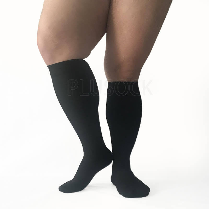 Chaussettes de compression noires grande taille 2XL-7XL (15-20 mmHg)