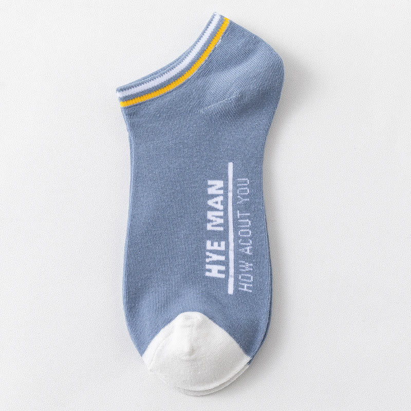 Chaussettes en coton à motif lettre et mollet large (3 paires) - 42-48 - Bleu - image 10