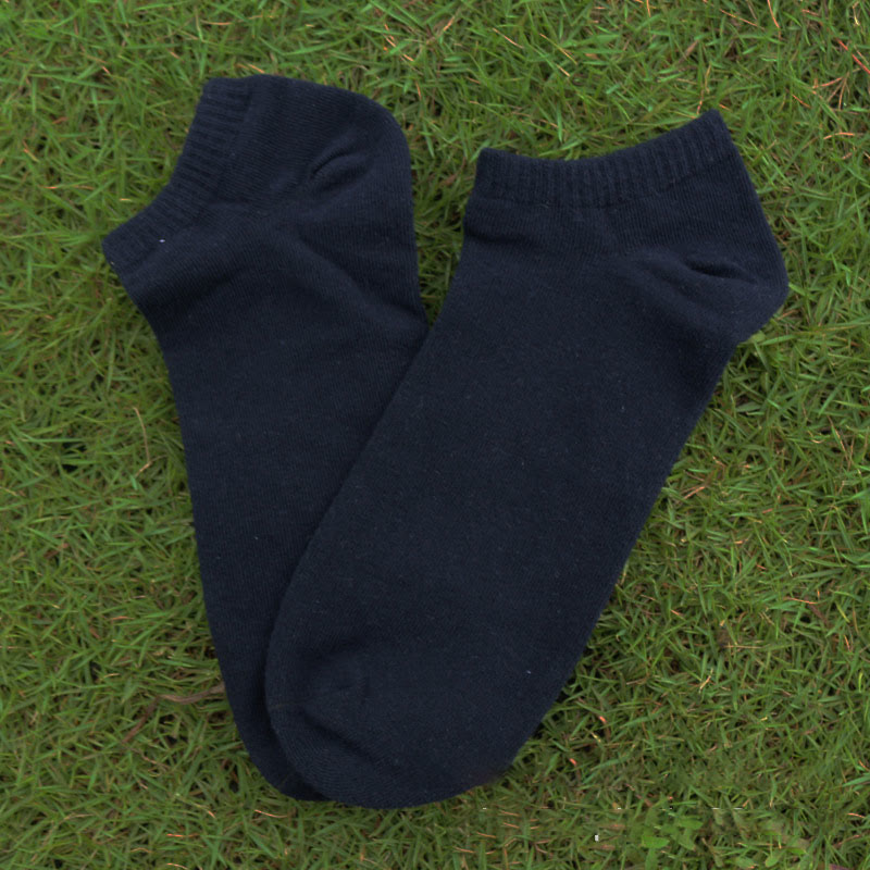 Chaussettes cheville en coton uni (3 paires) - 42-48 - Noir - image 5