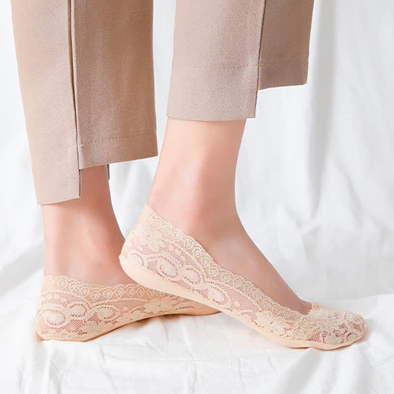 Chaussettes invisibles en dentelle grande taille (6 paires)
