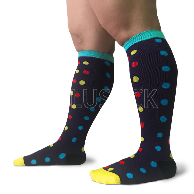 Chaussettes de compression à pois grande taille 2XL-7XL (3 paires)