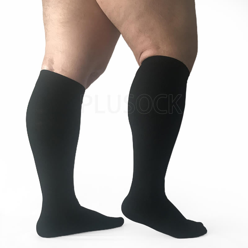 Chaussettes de compression noires grande taille 2XL-7XL (15-20 mmHg)