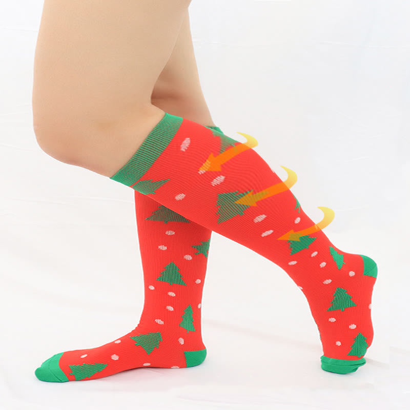 Chaussettes de compression hautes pour le sport de Noël (6 paires) - image 9