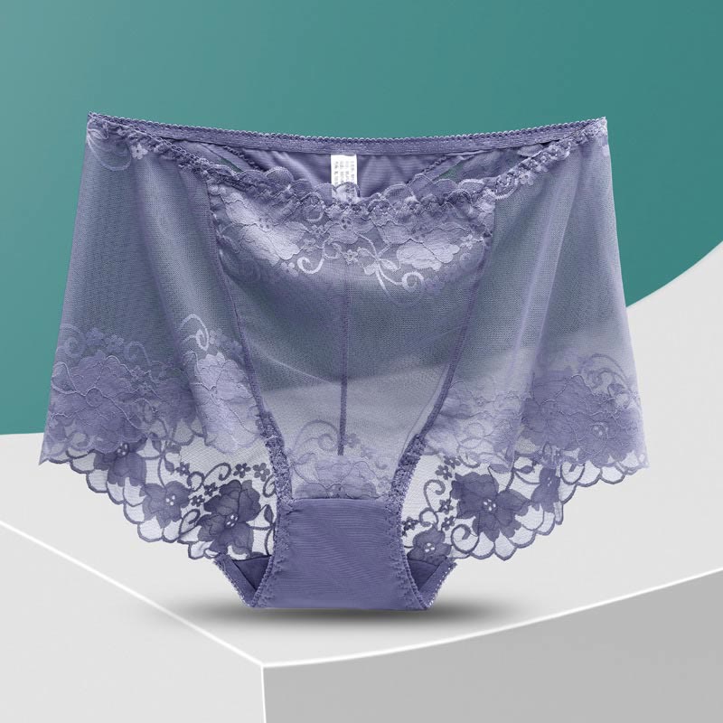 Culotte taille haute en dentelle creuse grande taille (5 paires)