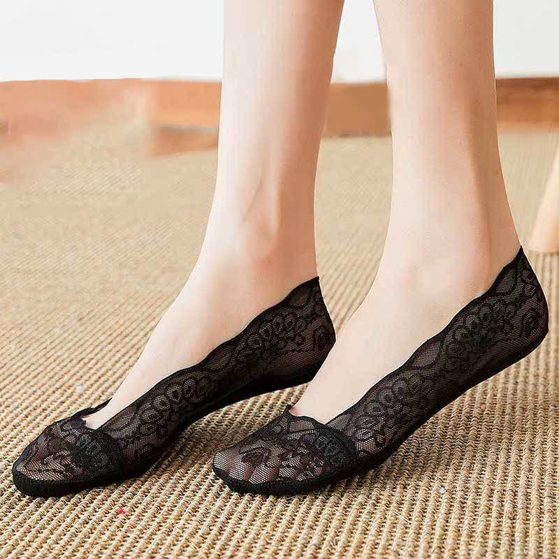 Chaussettes invisibles en dentelle grande taille (5 paires)