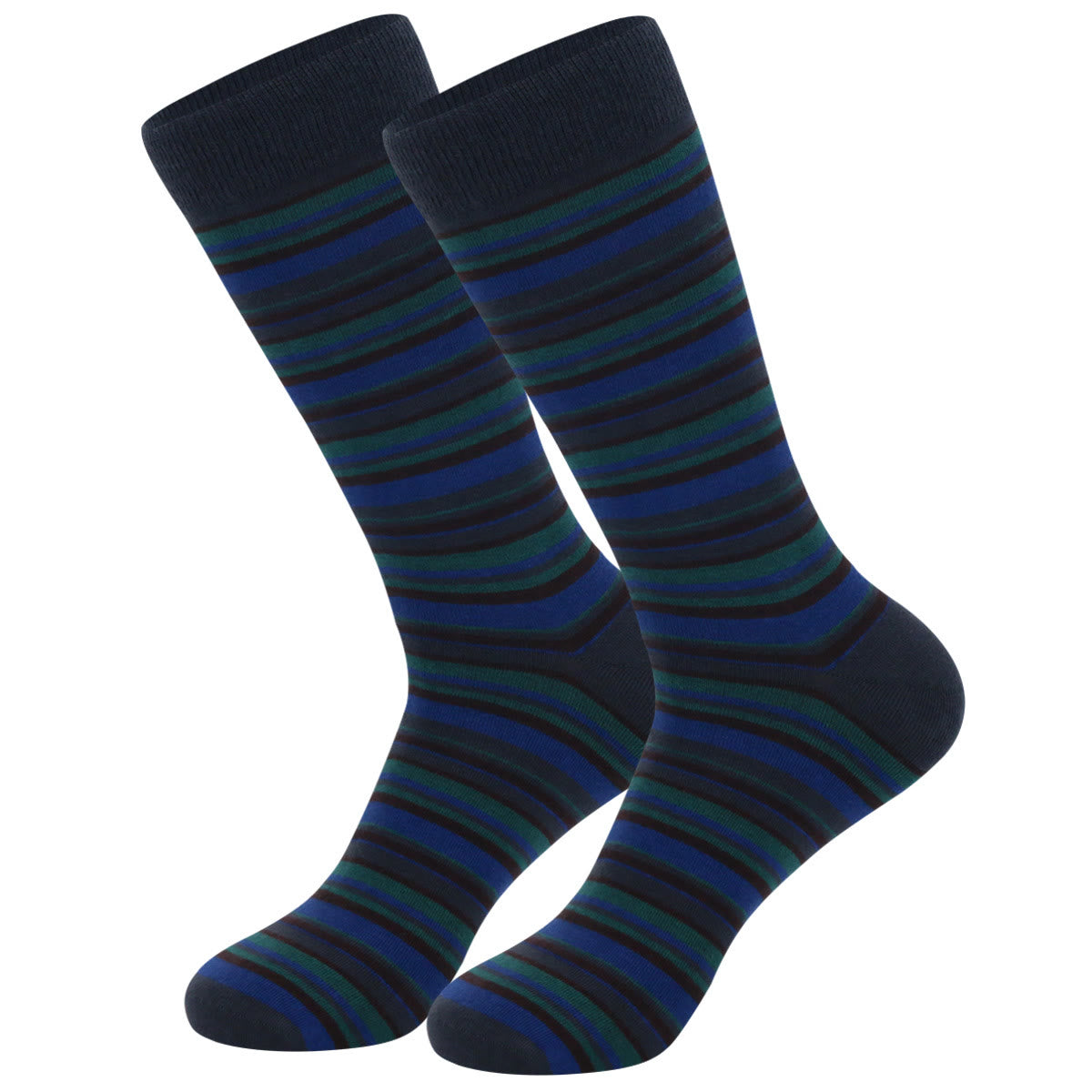 Chaussettes ras du cou à rayures patchwork grande taille (5 paires)