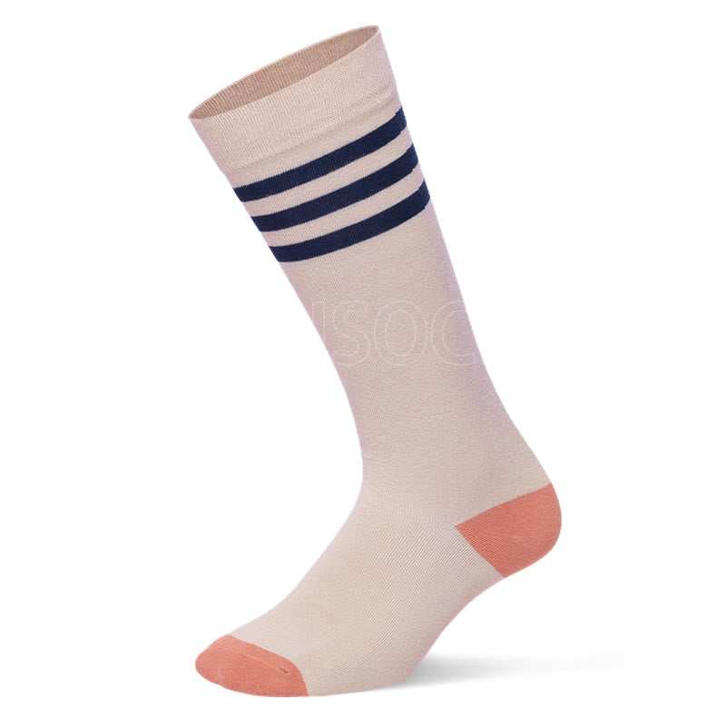 Chaussettes de compression en coton de couleurs mélangées, grande taille (3 paires)