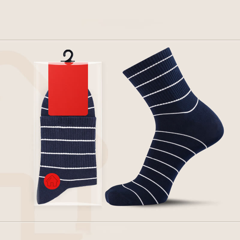 Chaussettes rayées en coton grande taille (5 paires)