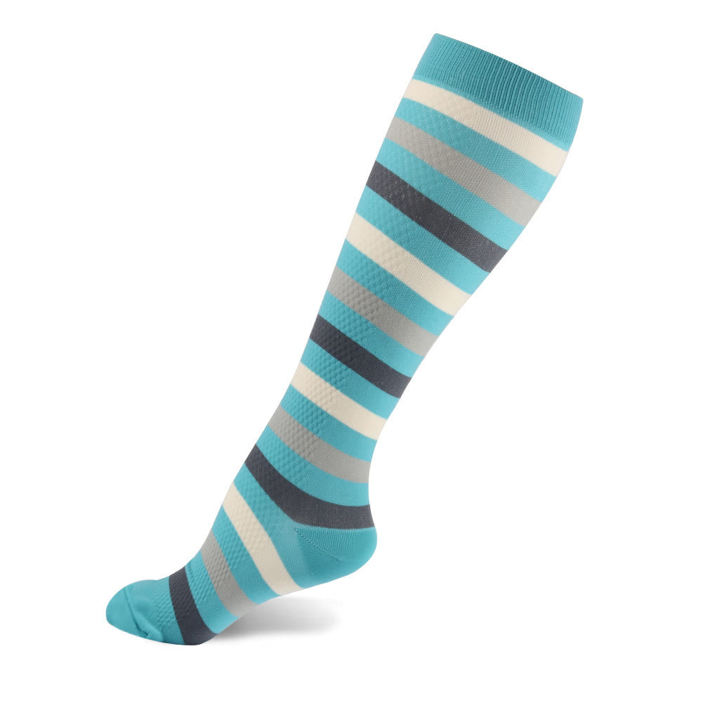 Chaussettes de compression décontractées à rayures (6 paires)