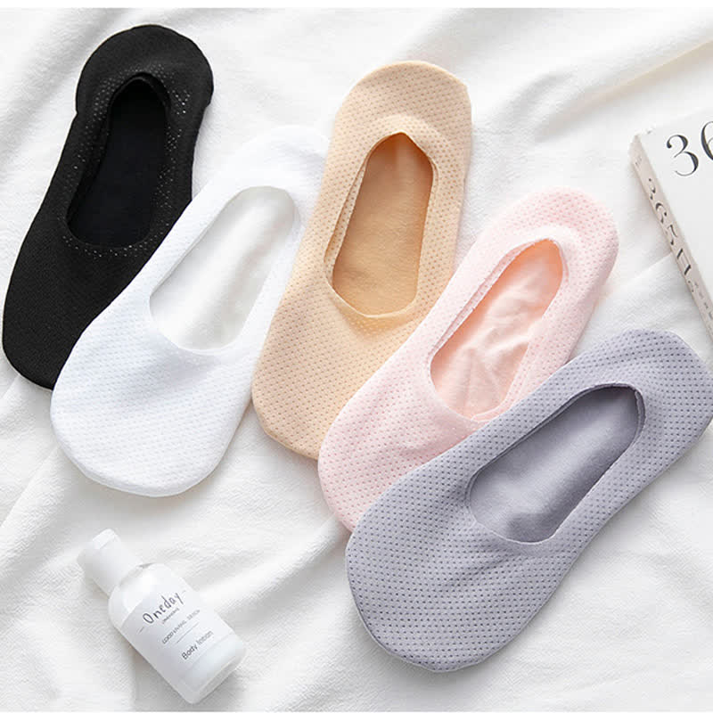 Chaussettes antidérapantes invisibles grande taille (5 paires)