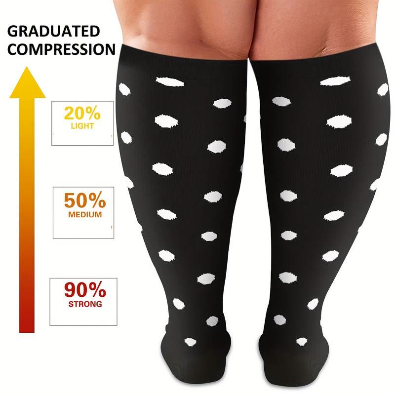 Chaussettes de compression à rayures blanches grande taille (3 paires)