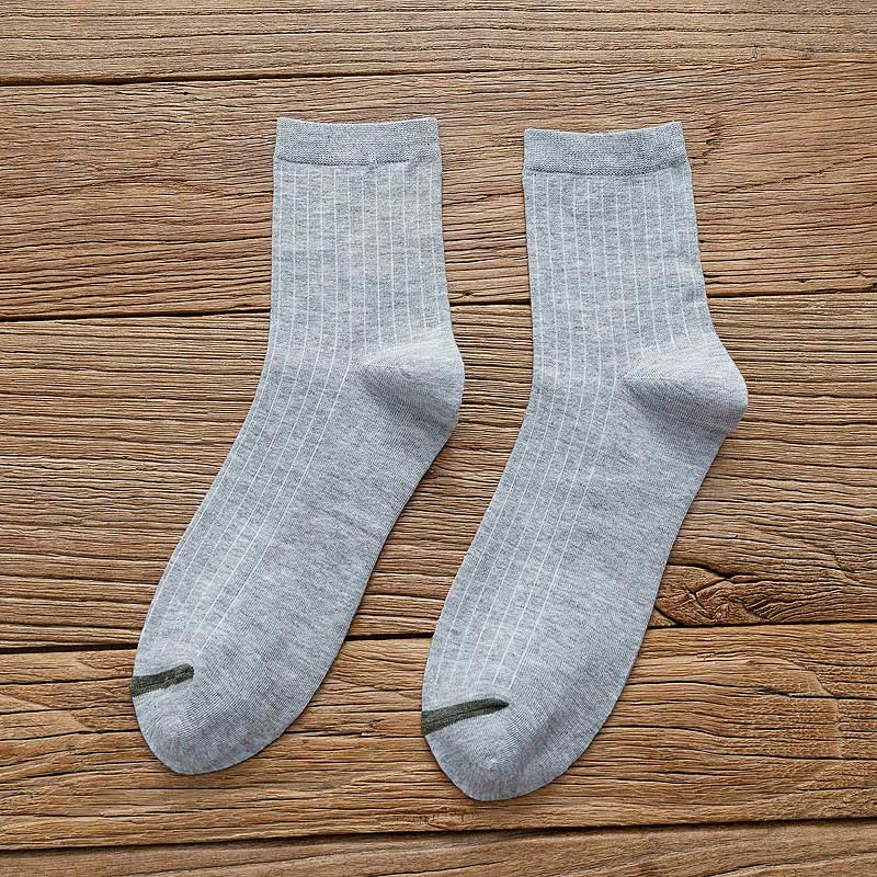 Chaussettes en coton à doublure couleur pure grande taille (6 paires)