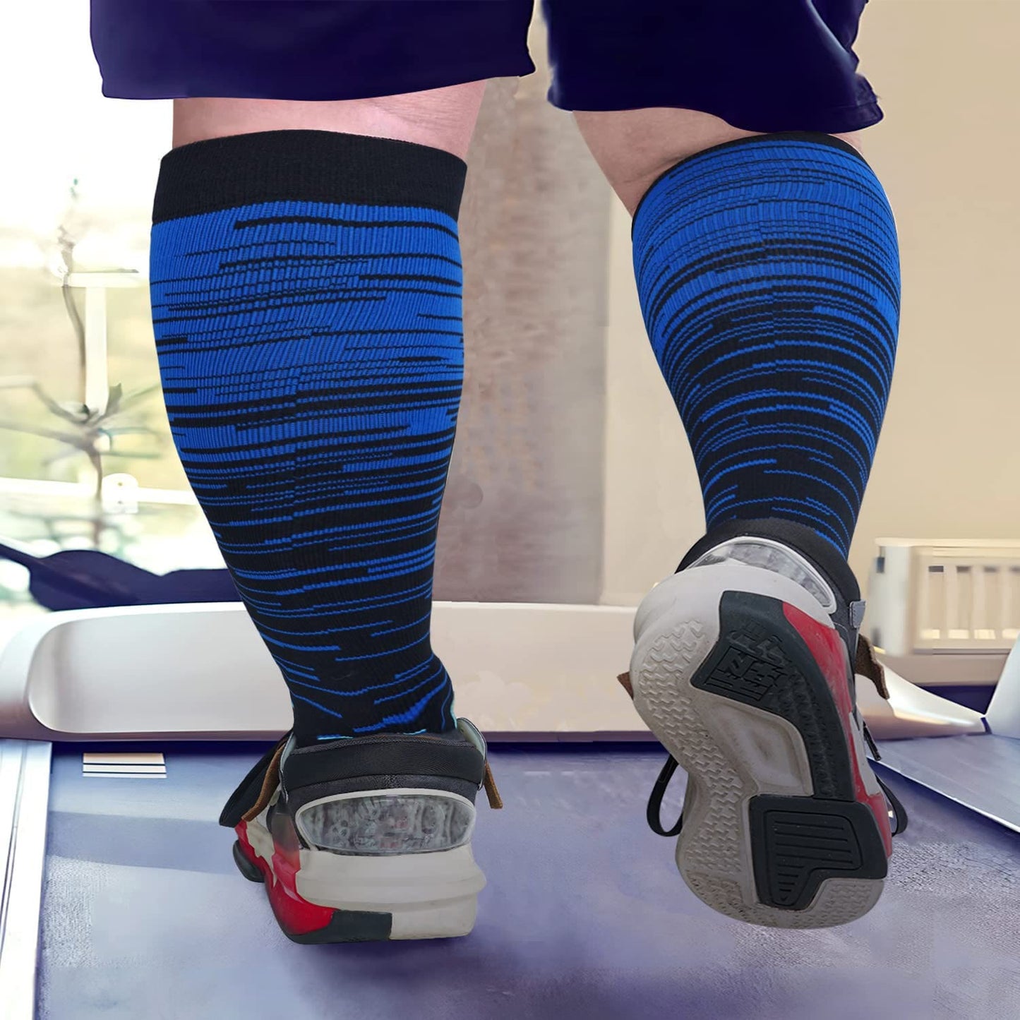 Chaussettes de compression à filaments bleus grande taille (2XL-7XL) (3 paires)