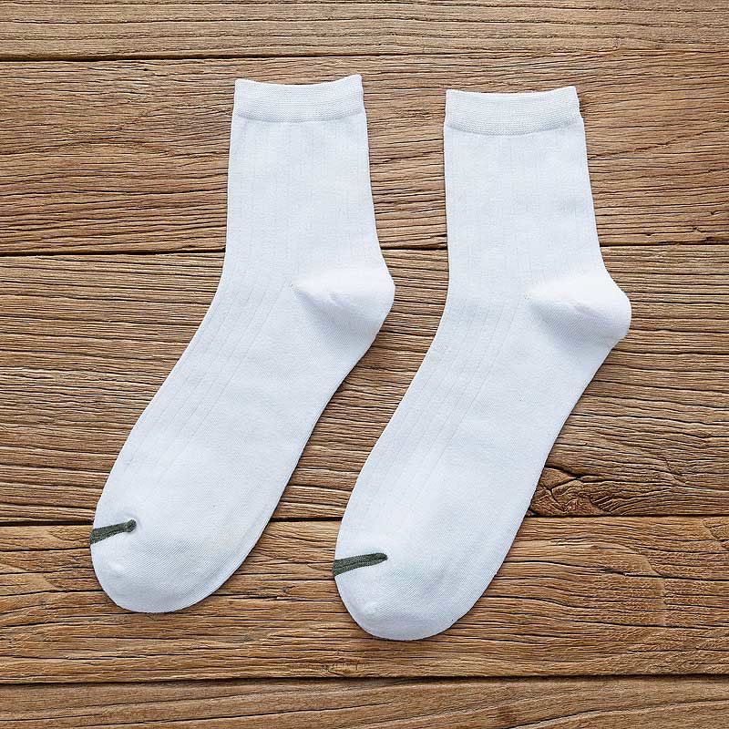 Chaussettes en coton à doublure couleur pure grande taille (6 paires)