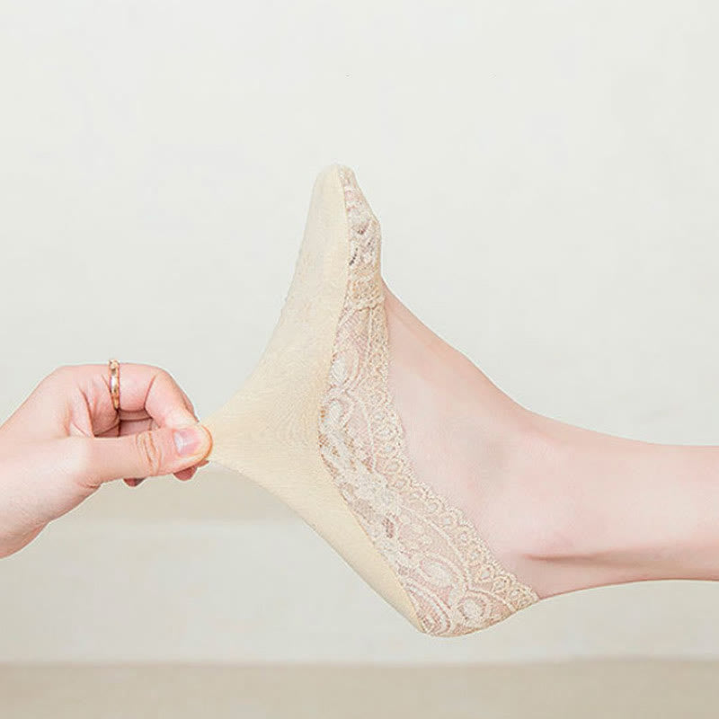 Chaussettes invisibles en dentelle grande taille (6 paires)