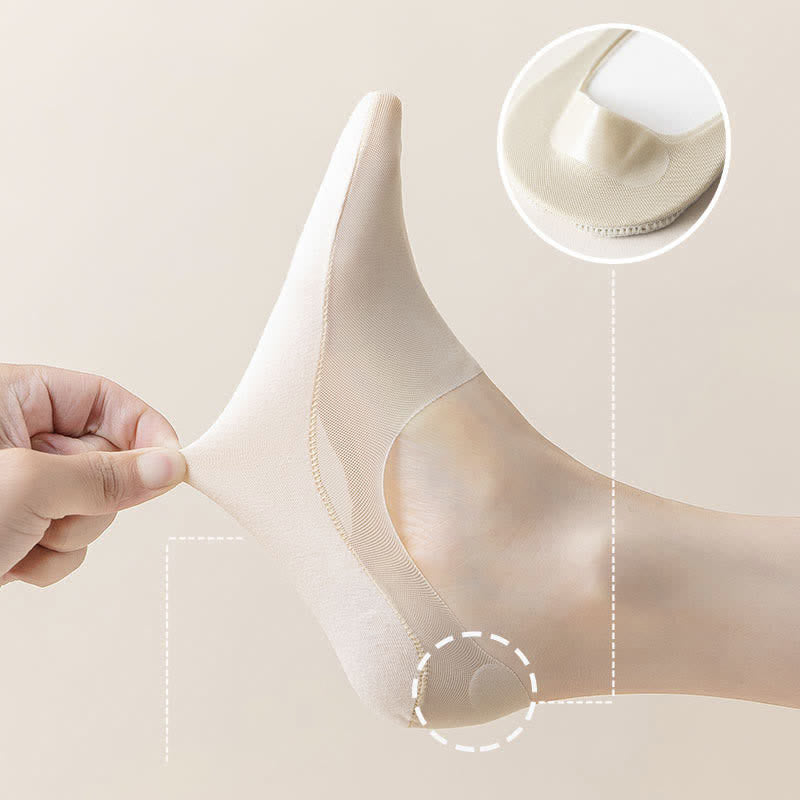 Chaussettes invisibles en soie glacée grande taille (5 paires)