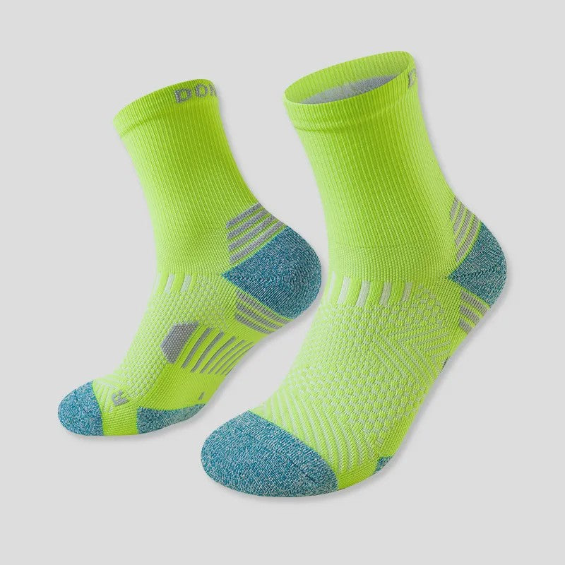 Chaussettes de compression quart de cercle à blocs de couleur néon (6 paires) - Vert - UE35-39 (US2-6) - image 6