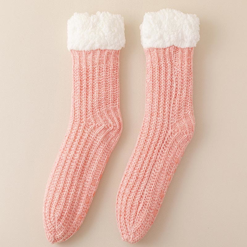 Chaussettes épaisses et confortables en polaire grande taille (2 paires) - Rose - EU36-44 (US3-10) - image 14
