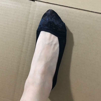 Chaussettes invisibles en dentelle florale grande taille (5 paires)
