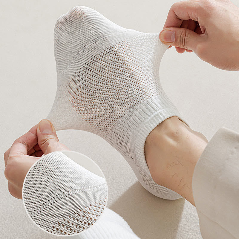 Chaussettes invisibles en coton mesh Plusock (5 paires) - image 3