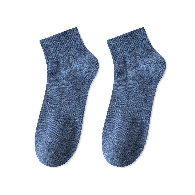 Chaussettes courtes respirantes en coton doux (7 paires) - Bleu - EU43-48 (US9.5-13.5) - image 12