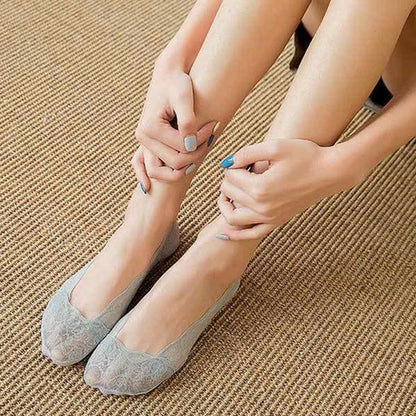 Chaussettes invisibles en dentelle Plusock (5 paires) - image 3