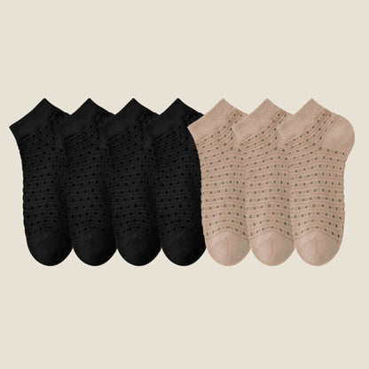 Chaussettes basses en maille ajourée (7 paires) - Noir*4+Kaki*3 - EU38-44 (US5-11) - image 21