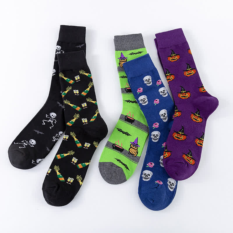 Chaussettes d'intérieur en coton pour Halloween (5 paires) - image 1