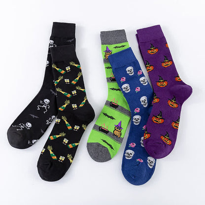 Chaussettes d'intérieur en coton pour Halloween (5 paires) - image 1